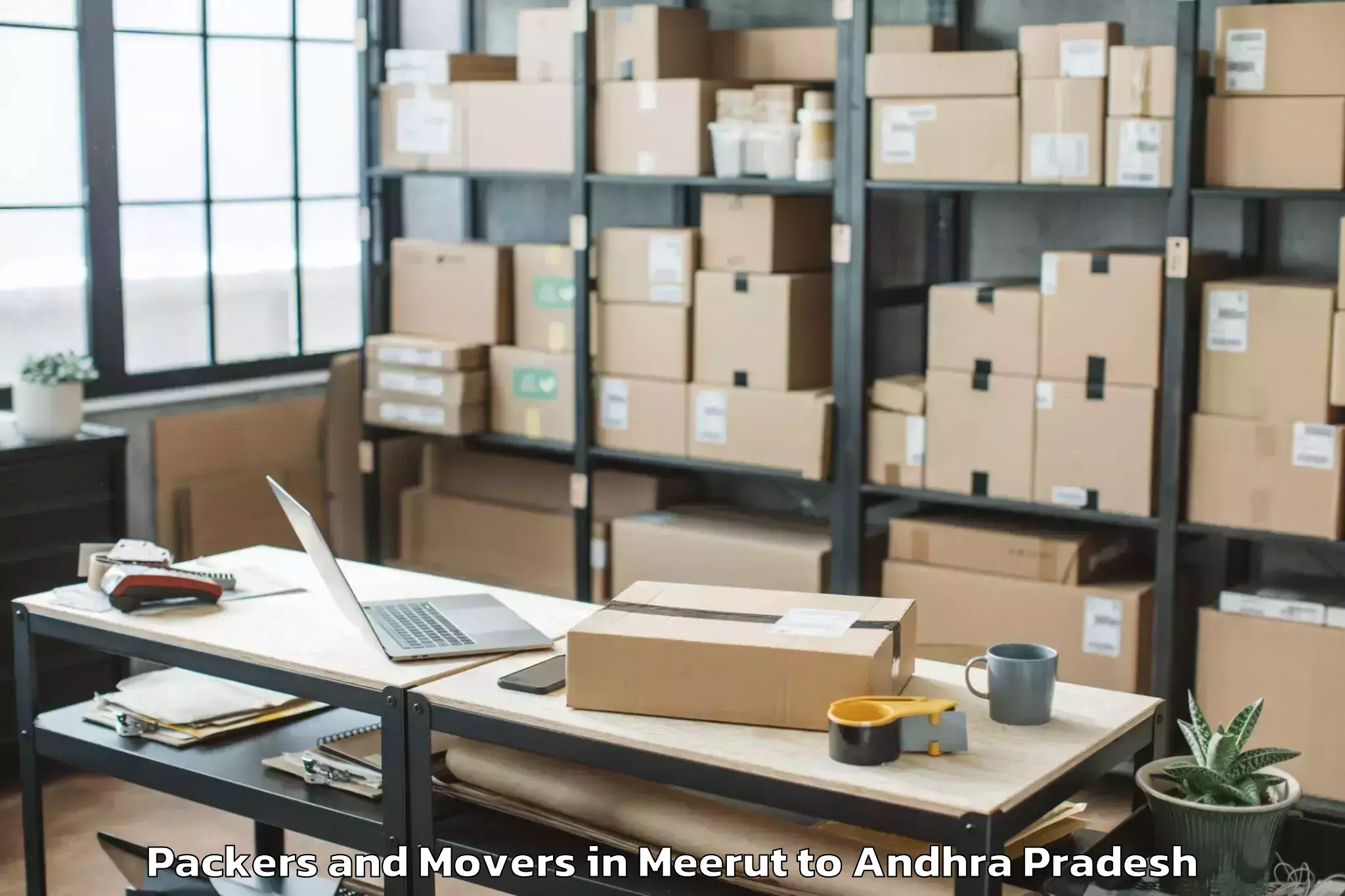 Professional Meerut to Nidamanur Packers And Movers